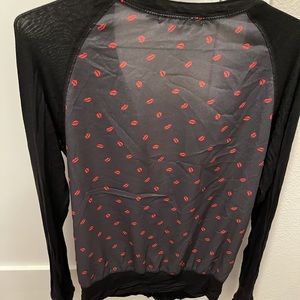 Anthropologie lips cardigan